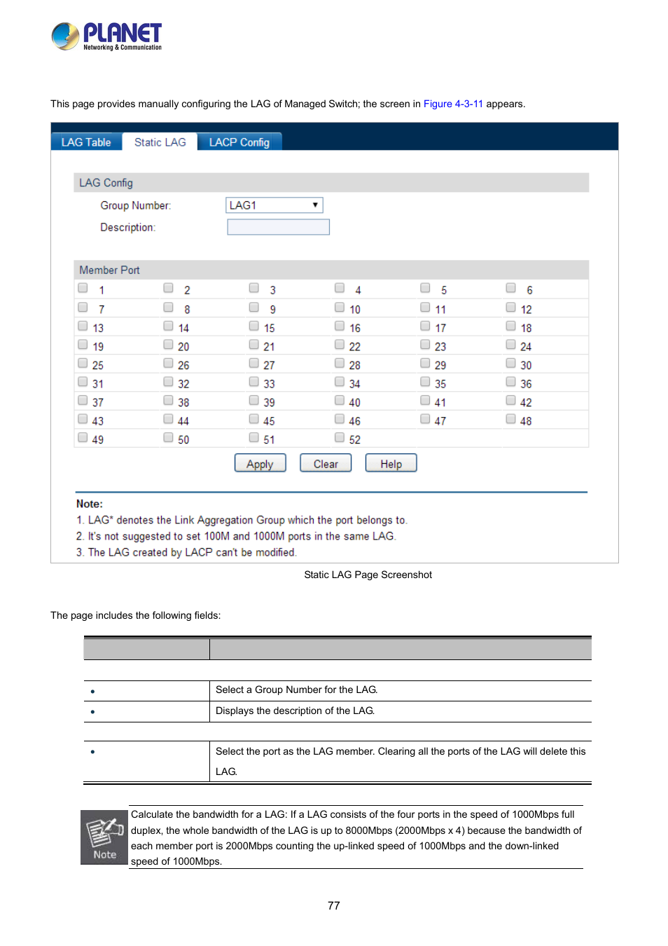 2 static lag | PLANET FGSW-2840 User Manual | Page 77 / 263