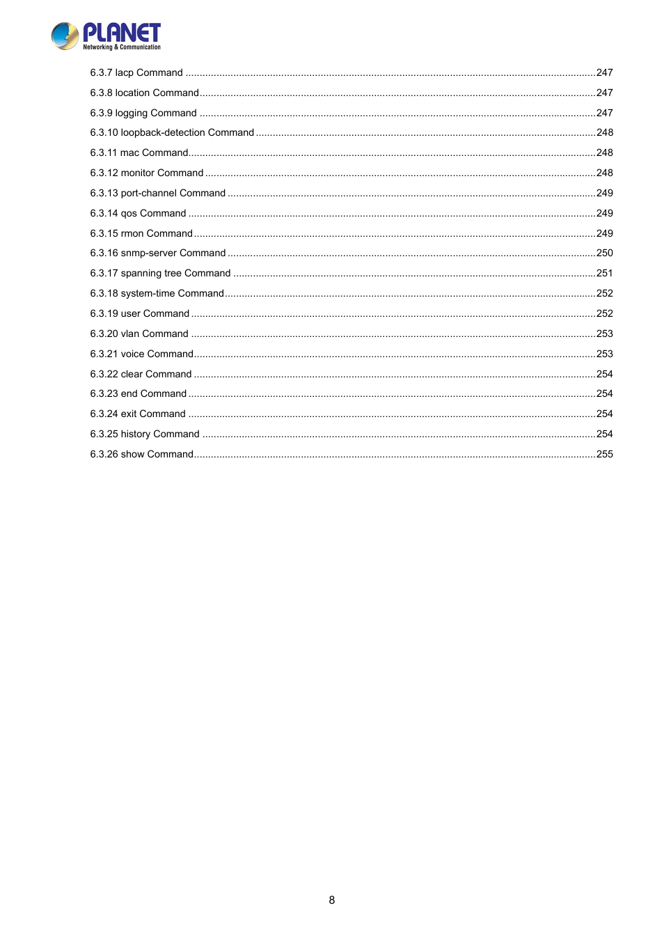 PLANET FGSW-2840 User Manual | Page 8 / 263