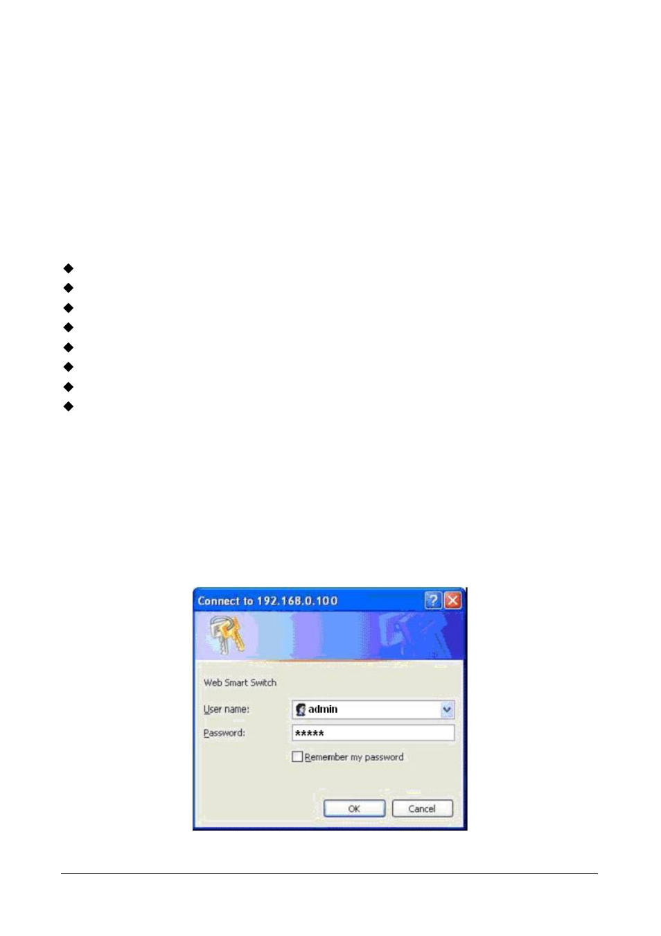 Configuration, 1 web configuration, 2 login the switch | Eb configuration, Ogin the, Witch | PLANET FGSW-4840S User Manual | Page 10 / 38