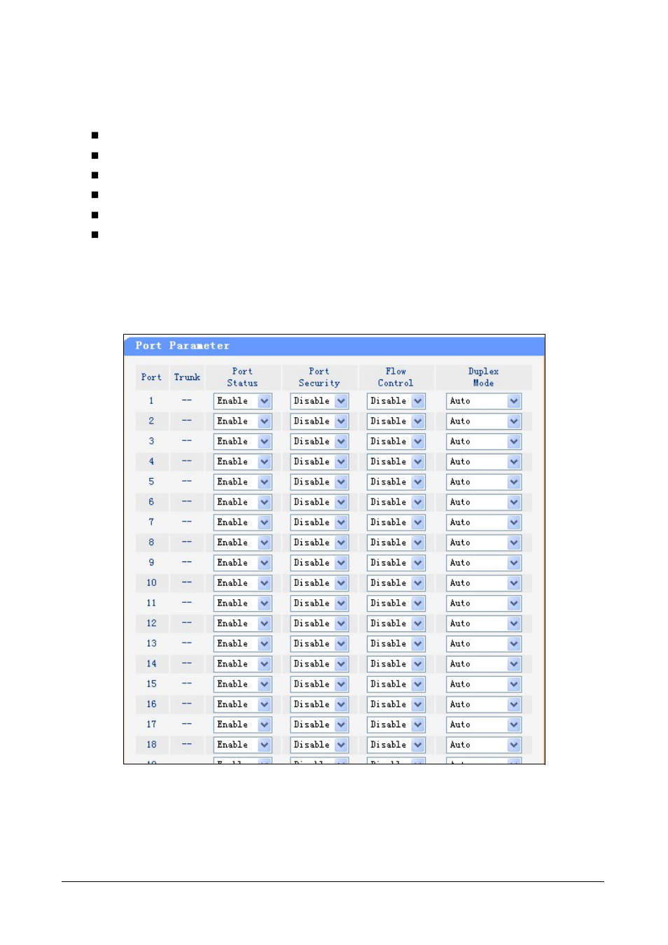 5 port setting, 1 port parameter, Etting | PLANET FGSW-4840S User Manual | Page 15 / 38