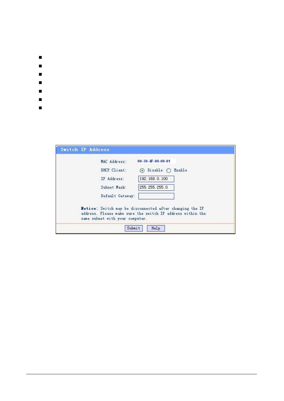 6 network setting, 1 switch ip address, 2 static mac address | Etwork, Etting | PLANET FGSW-4840S User Manual | Page 21 / 38