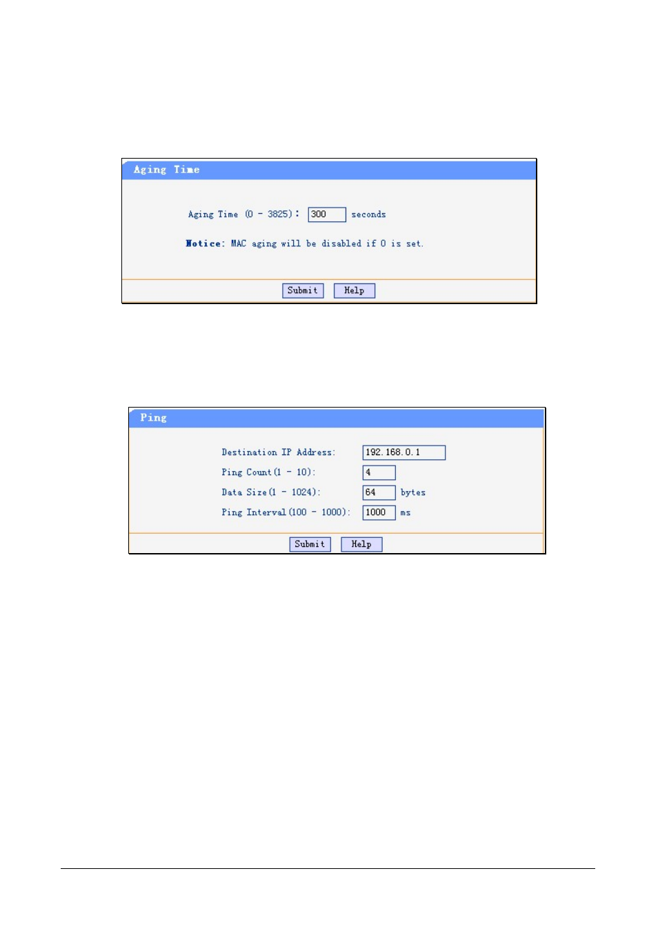 6 aging time, 7 ping | PLANET FGSW-4840S User Manual | Page 24 / 38