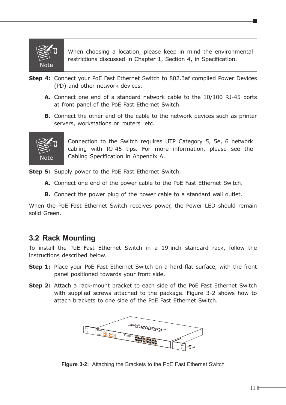 2 rack mounting | PLANET FNSW-1600P User Manual | Page 11 / 20