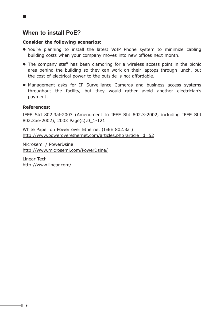 When to install poe | PLANET FNSW-1600P User Manual | Page 16 / 20