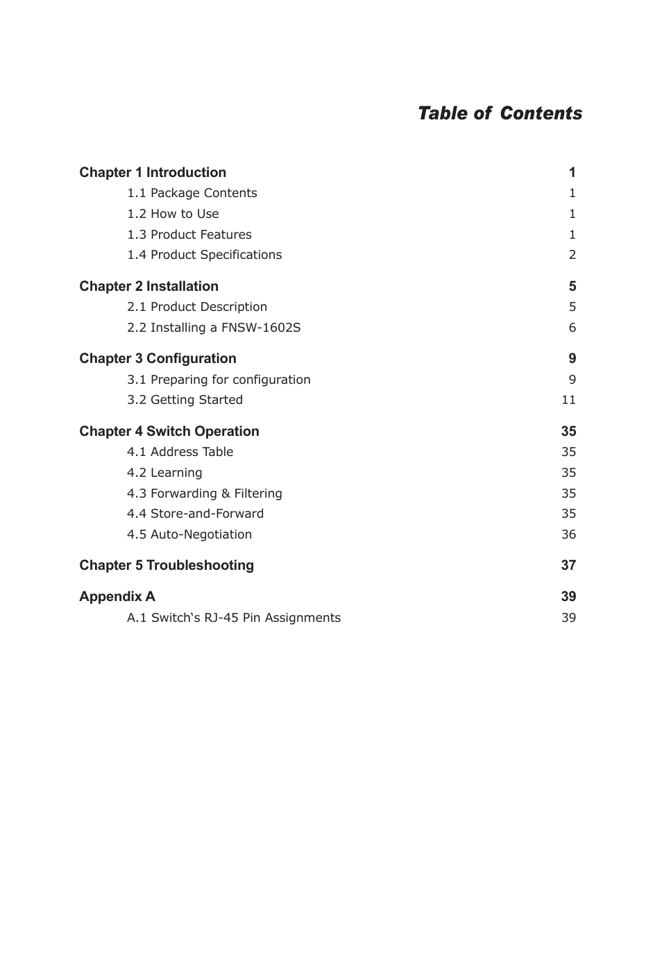 PLANET FNSW-1602S User Manual | Page 2 / 43