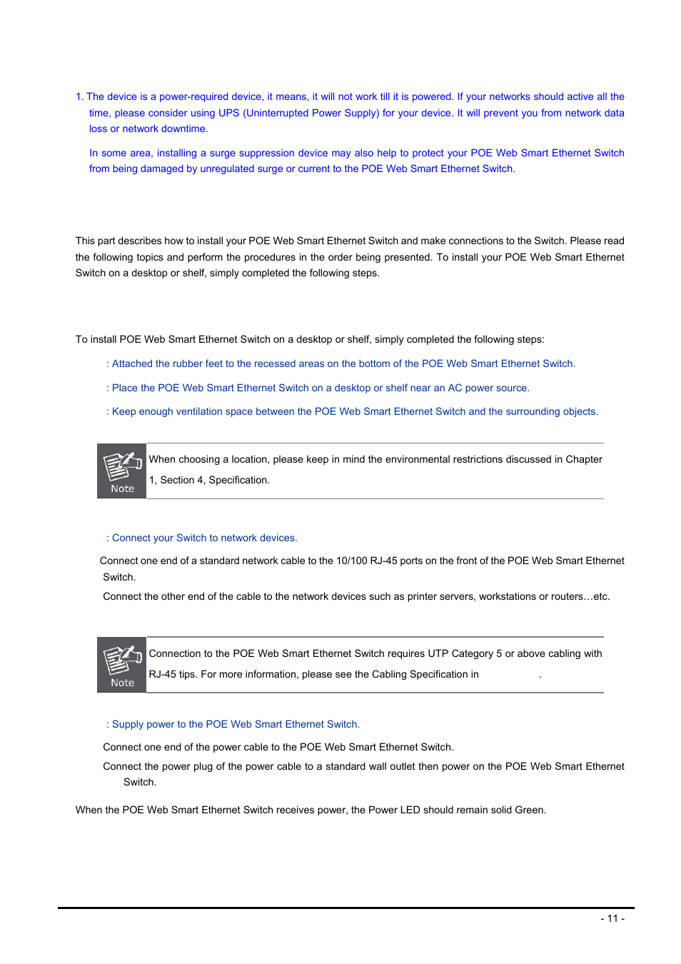 3 hardware installation, 1 desktop installation, Ardware | Nstallation | PLANET FNSW-2400PS User Manual | Page 11 / 70