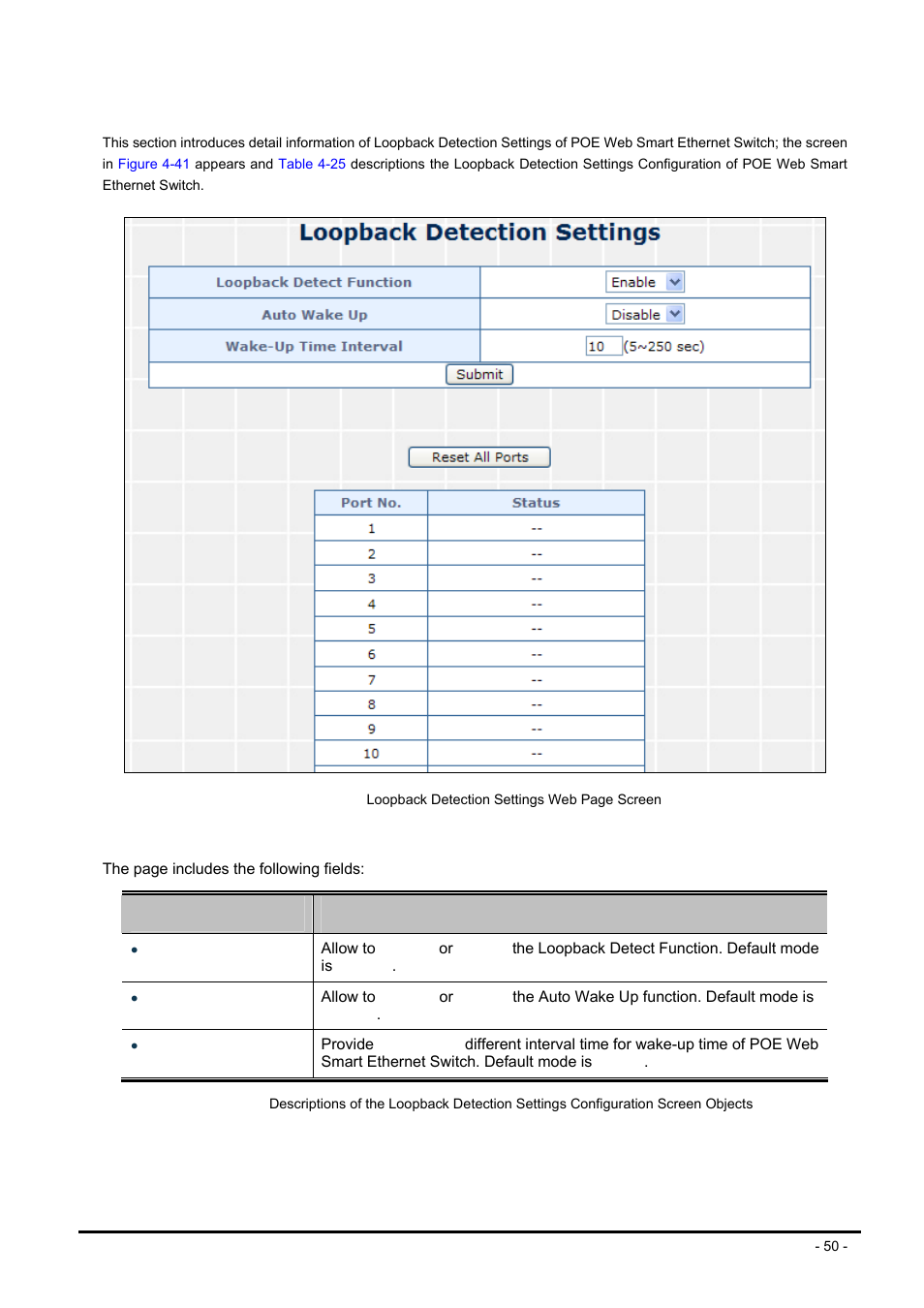 3 loopback detection settings | PLANET FNSW-2400PS User Manual | Page 50 / 70