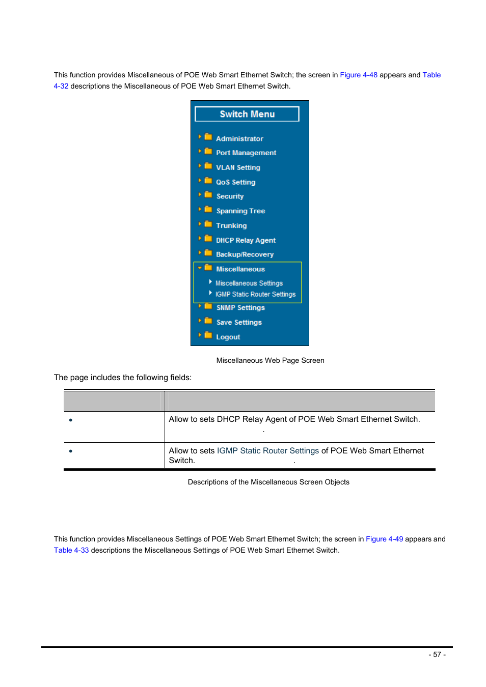 11 miscellaneous, 1 miscellaneous settings, Iscellaneous | PLANET FNSW-2400PS User Manual | Page 57 / 70