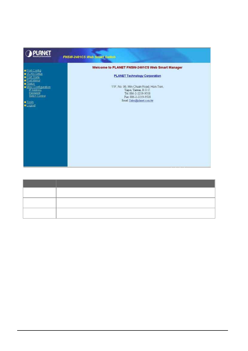 7 misc configuration, Onfiguration | PLANET FNSW-2401CS User Manual | Page 19 / 38