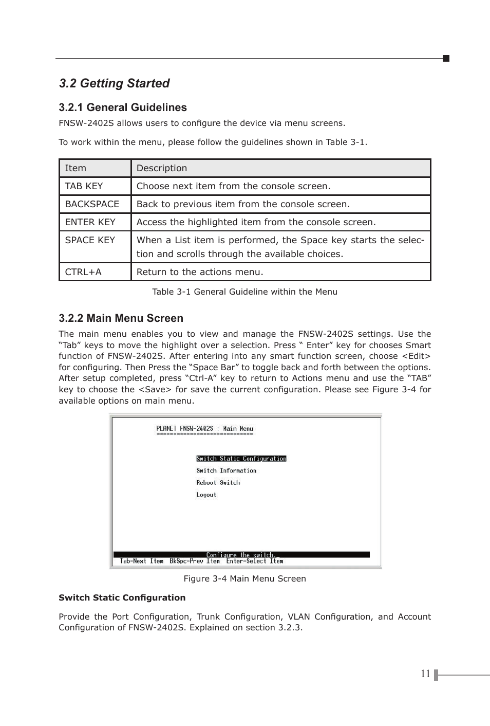 2 getting started | PLANET FNSW-2402S User Manual | Page 13 / 39