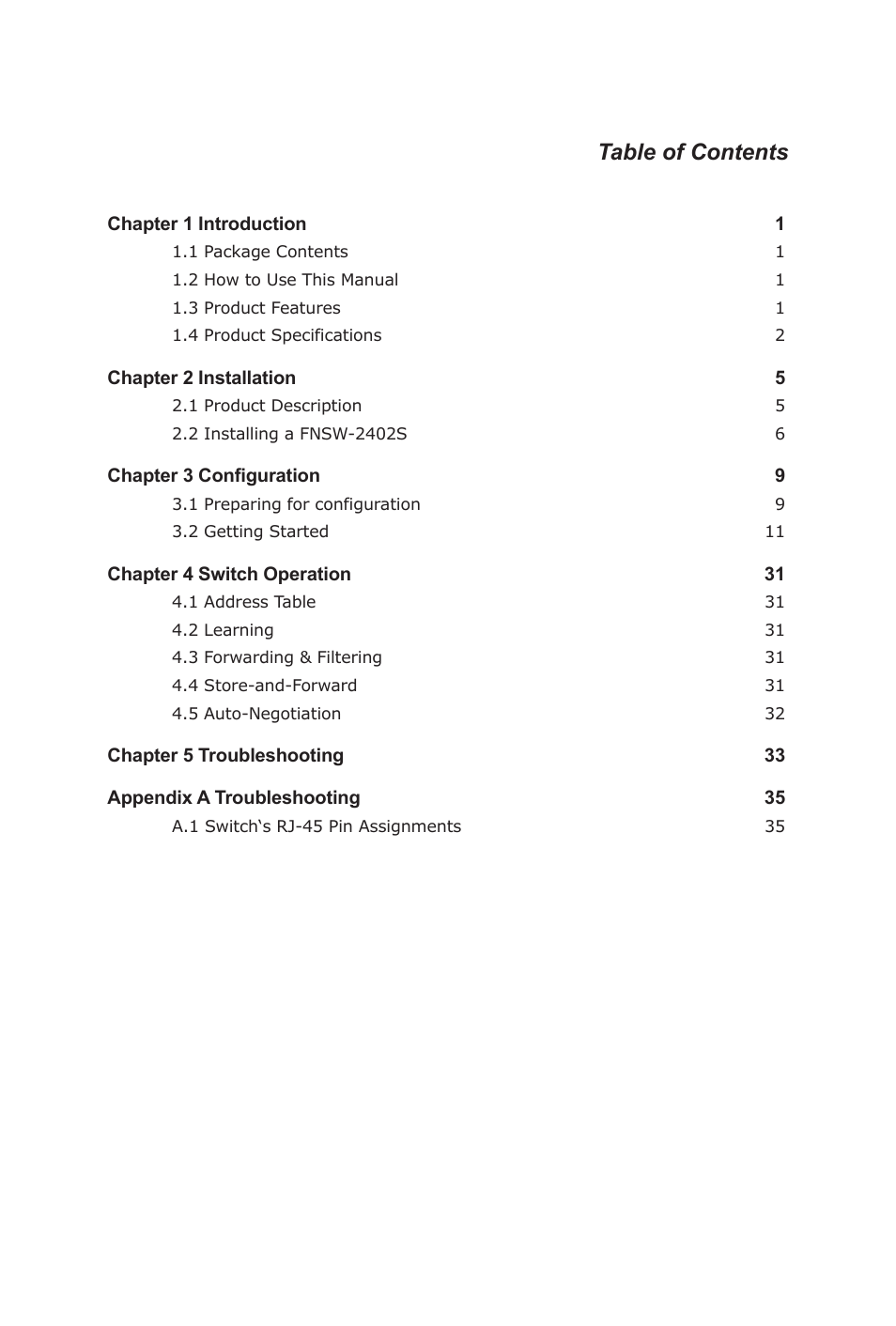 PLANET FNSW-2402S User Manual | Page 2 / 39