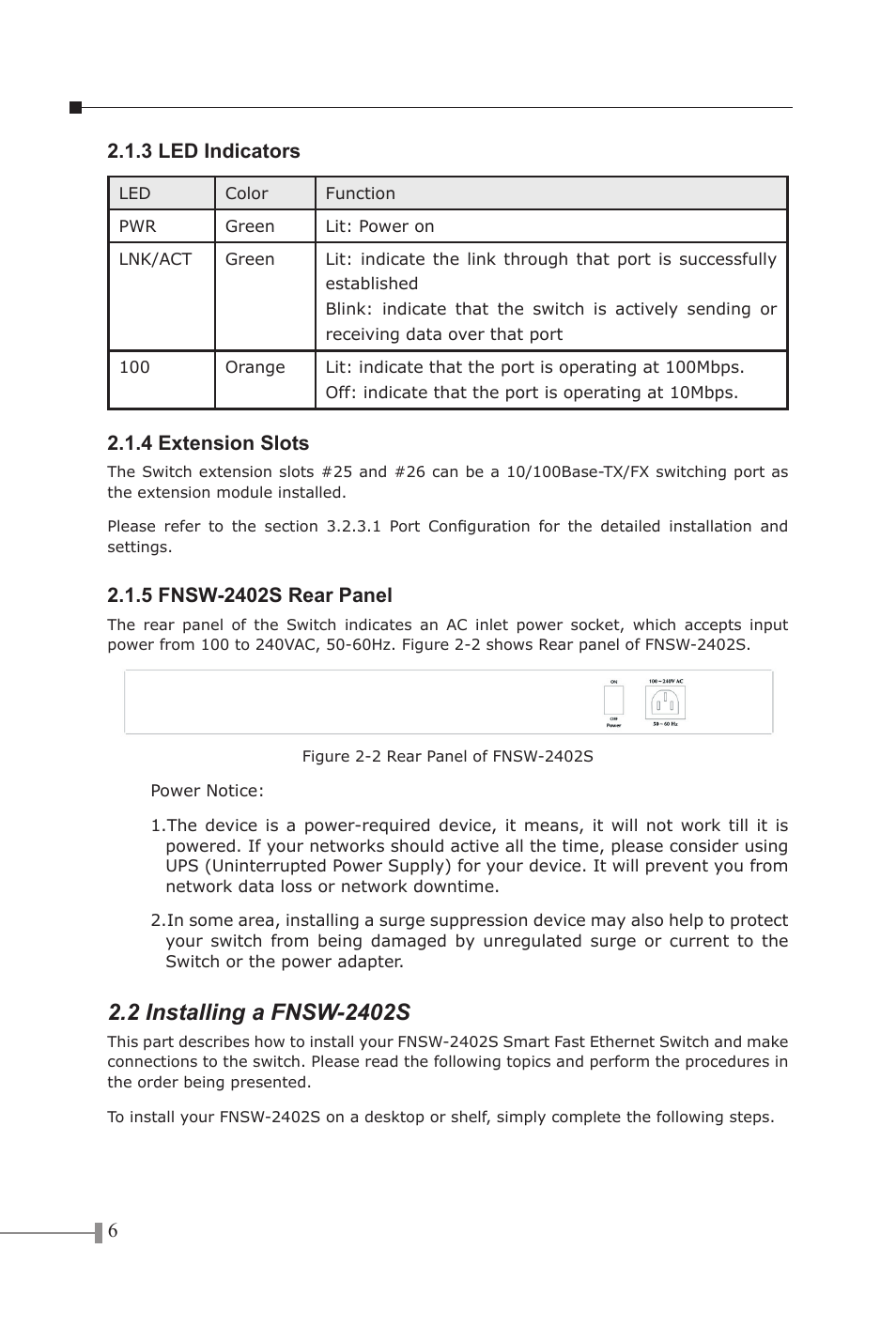 PLANET FNSW-2402S User Manual | Page 8 / 39