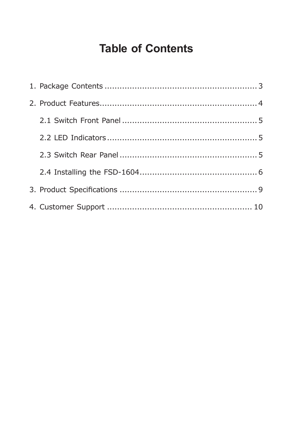 PLANET FSD-1604 User Manual | Page 2 / 12
