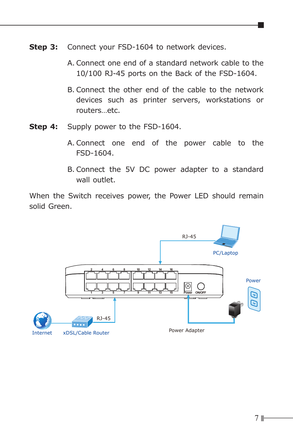 PLANET FSD-1604 User Manual | Page 7 / 12