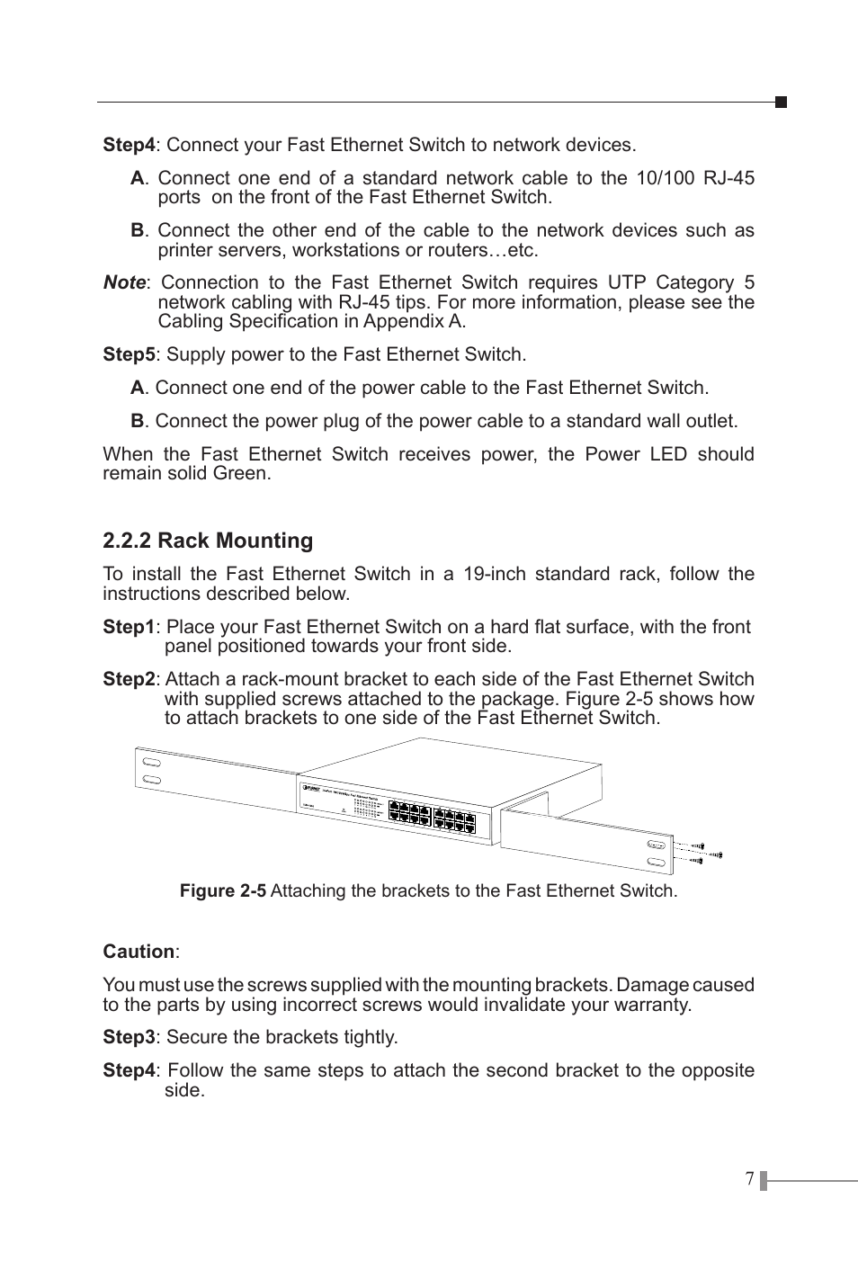 PLANET FSD-1605 User Manual | Page 9 / 18