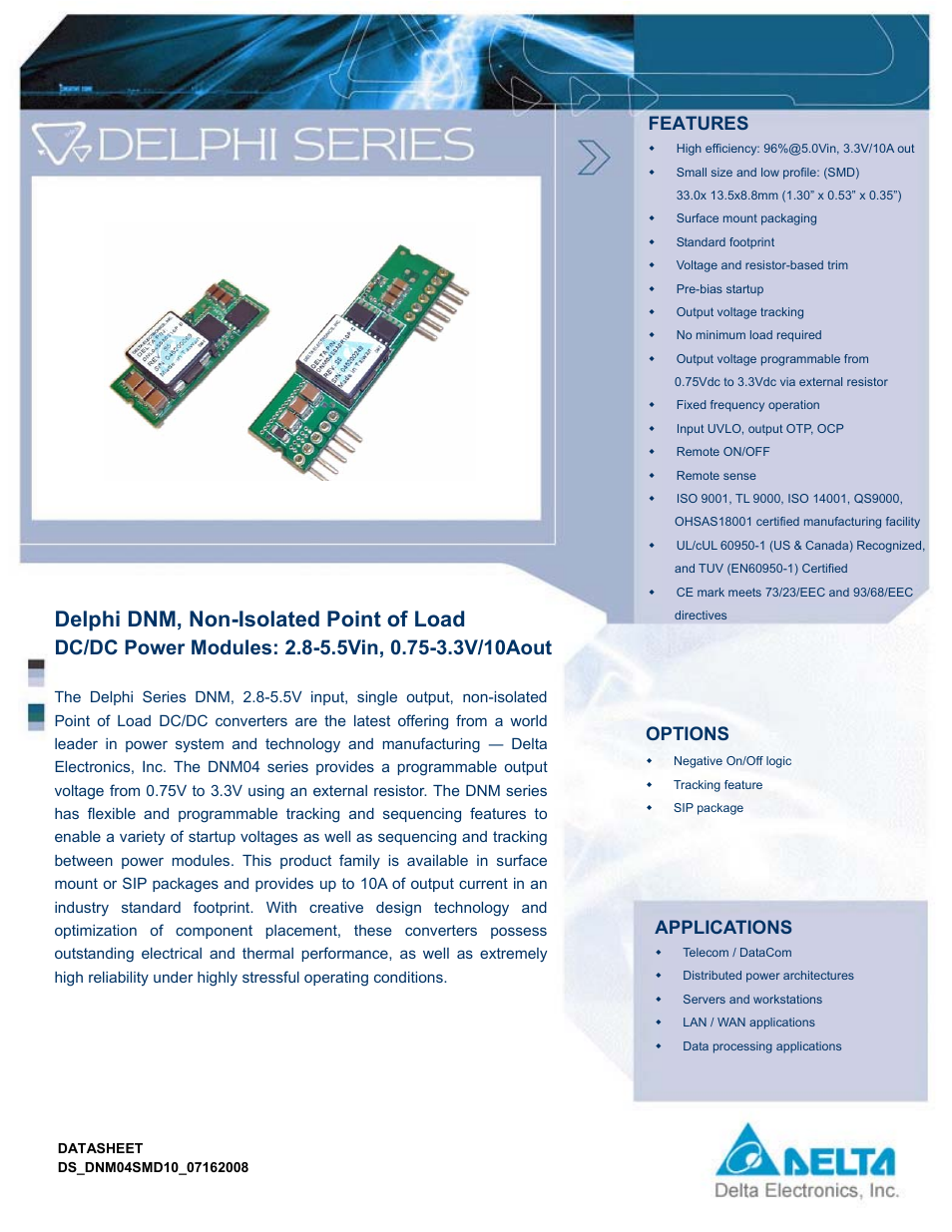 Delta Electronics 10A User Manual | 17 pages