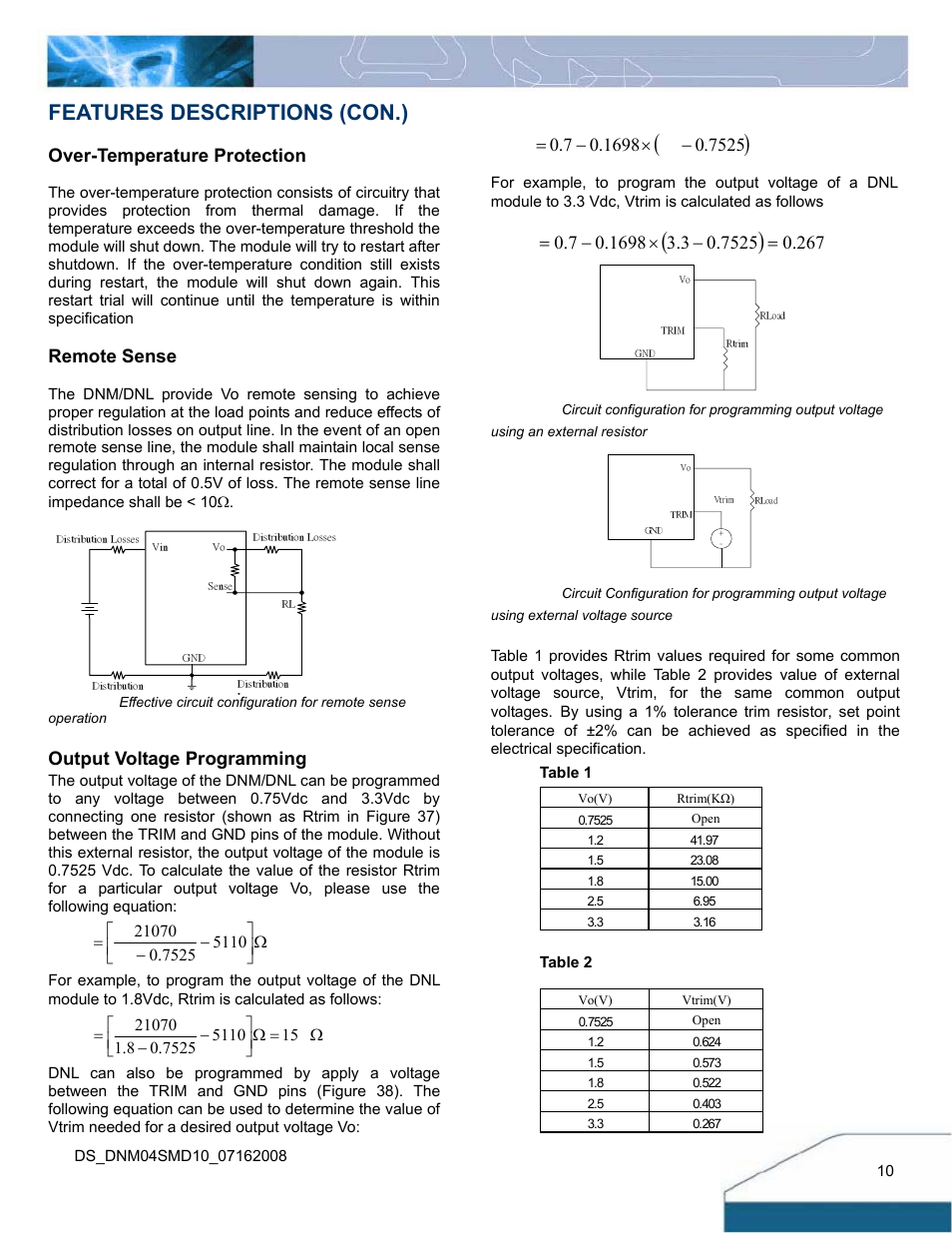 Features descriptions (con.) | Delta Electronics 10A User Manual | Page 10 / 17
