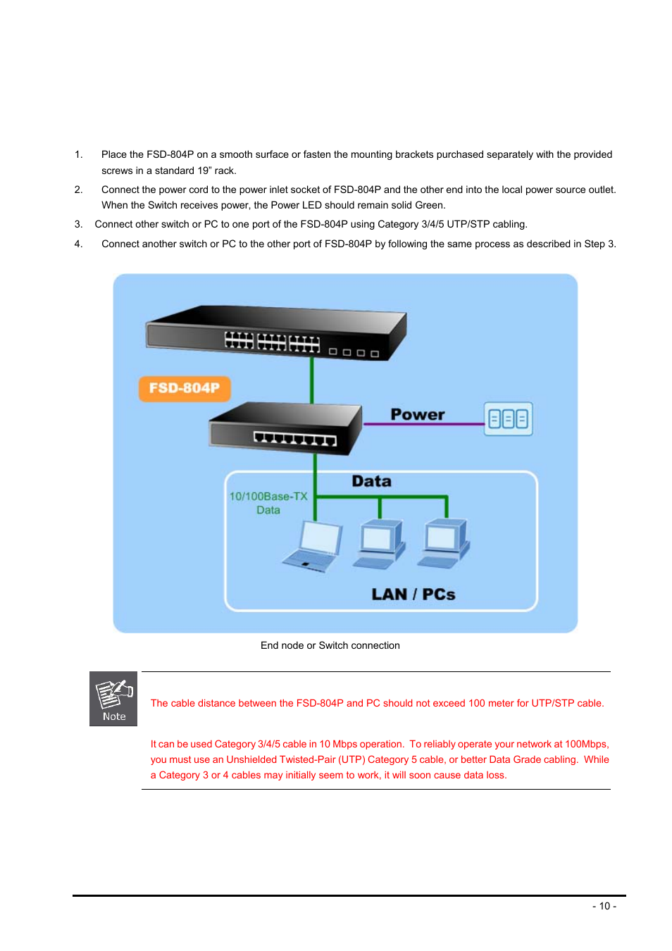 7 product application, Roduct, Pplication | PLANET FSD-804P User Manual | Page 10 / 21
