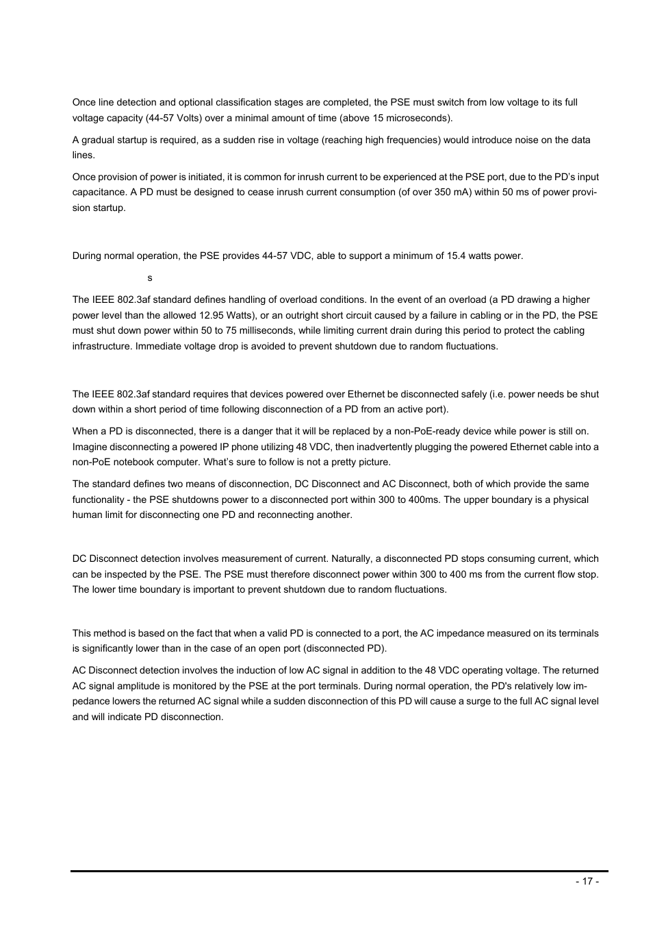 3 start-up, 4 operation, 5 power disconnection scenarios | Tart, Peration, Ower, Isconnection, Cenarios | PLANET FSD-804P User Manual | Page 17 / 21