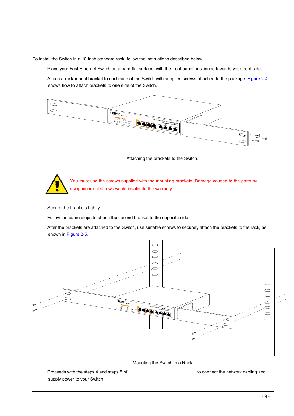 6 rack mounting, Ounting | PLANET FSD-804P User Manual | Page 9 / 21