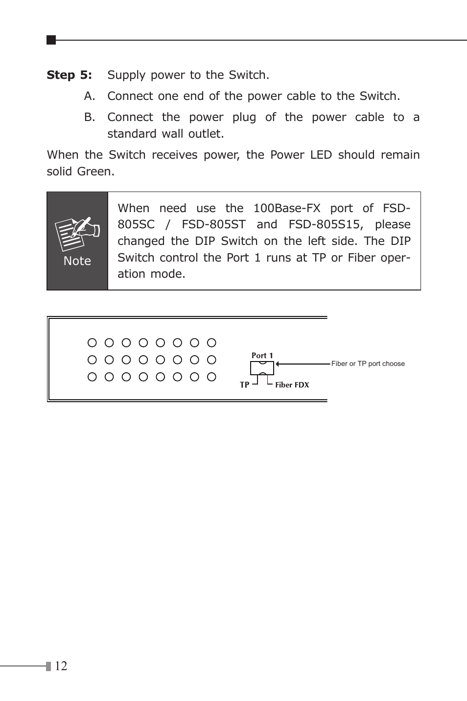 PLANET FSD-805 User Manual | Page 12 / 20