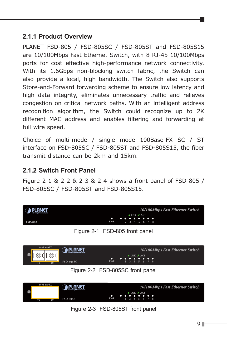 PLANET FSD-805 User Manual | Page 9 / 20