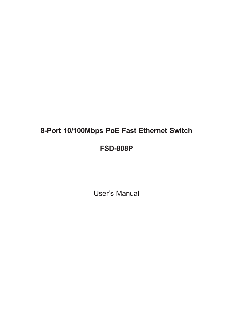 PLANET FSD-808P User Manual | 22 pages