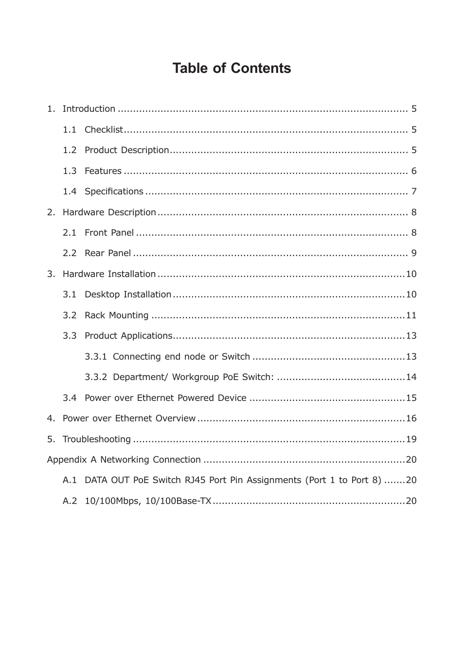 PLANET FSD-808P User Manual | Page 4 / 22