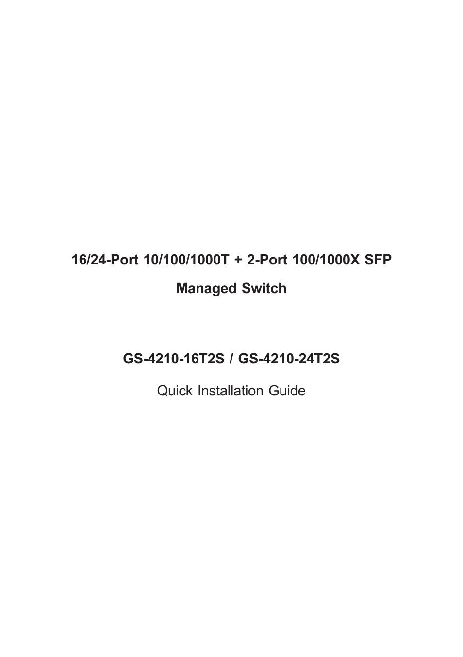 PLANET GS-4210-16T2S User Manual | 16 pages