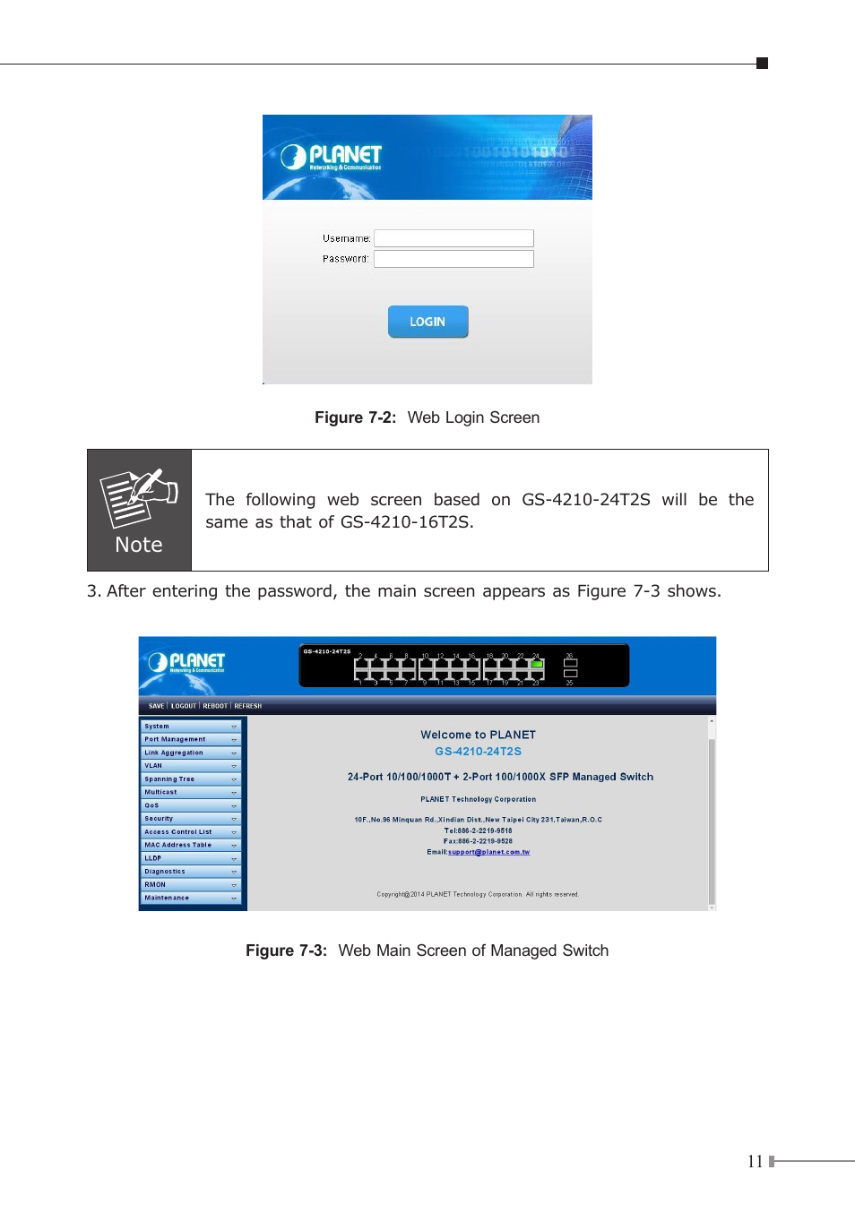 PLANET GS-4210-16T2S User Manual | Page 11 / 16
