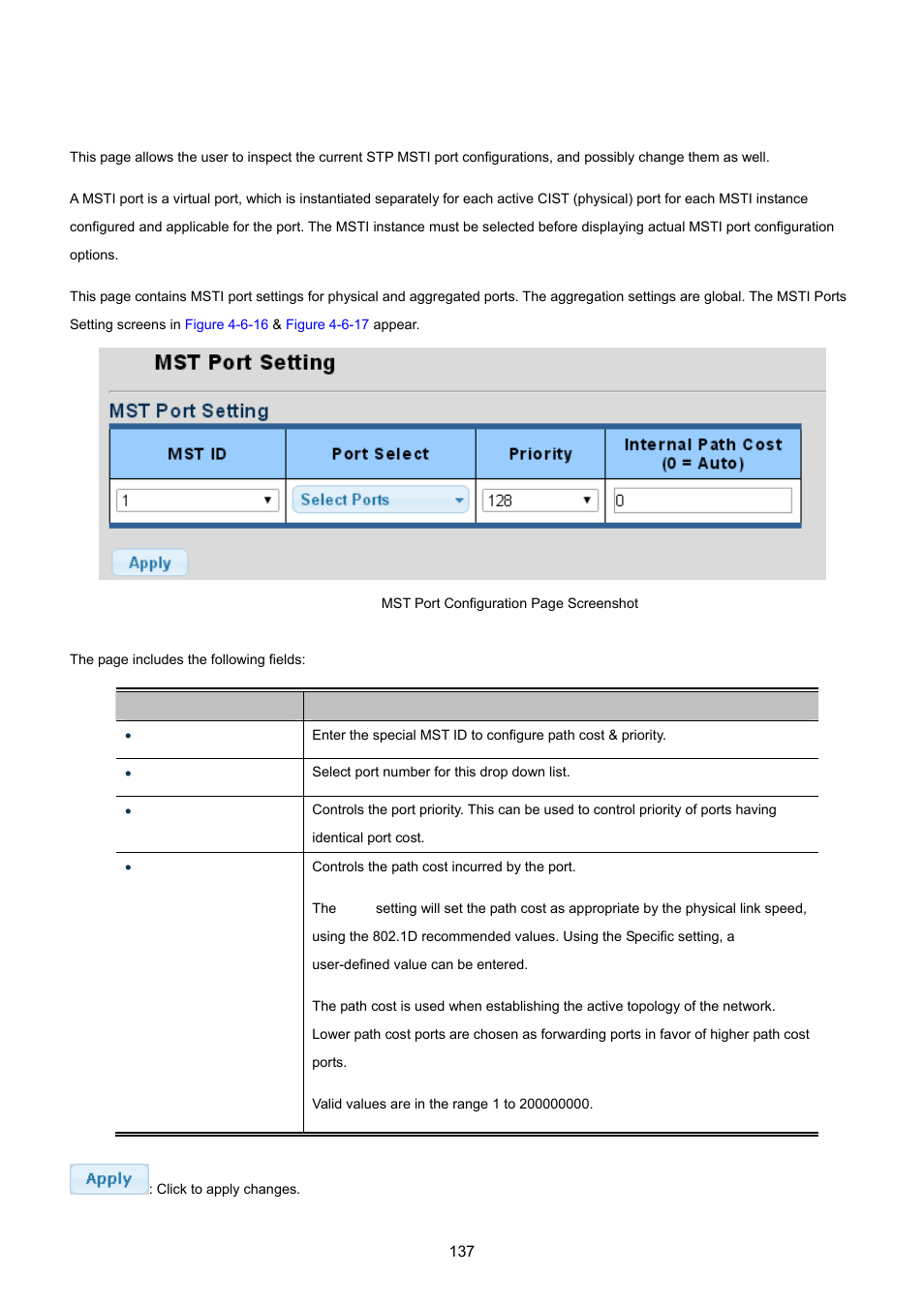 7 mst port setting | PLANET GS-4210-24P2S User Manual | Page 137 / 346