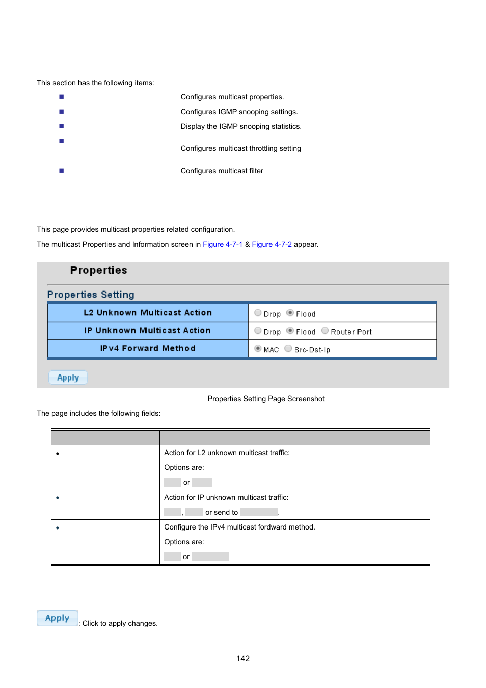 7 multicast, 1 properties | PLANET GS-4210-24P2S User Manual | Page 142 / 346