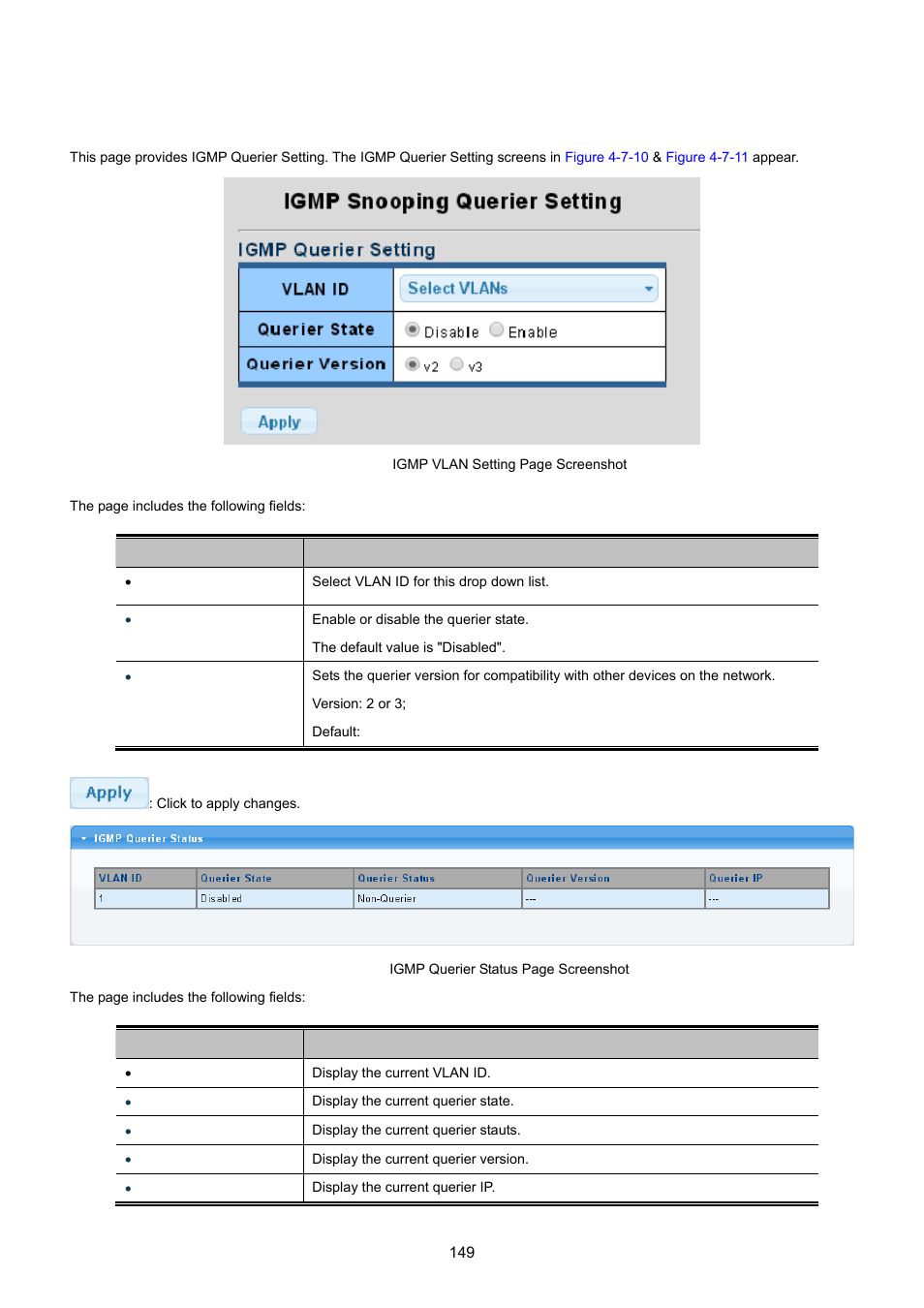 2 igmp querier setting | PLANET GS-4210-24P2S User Manual | Page 149 / 346