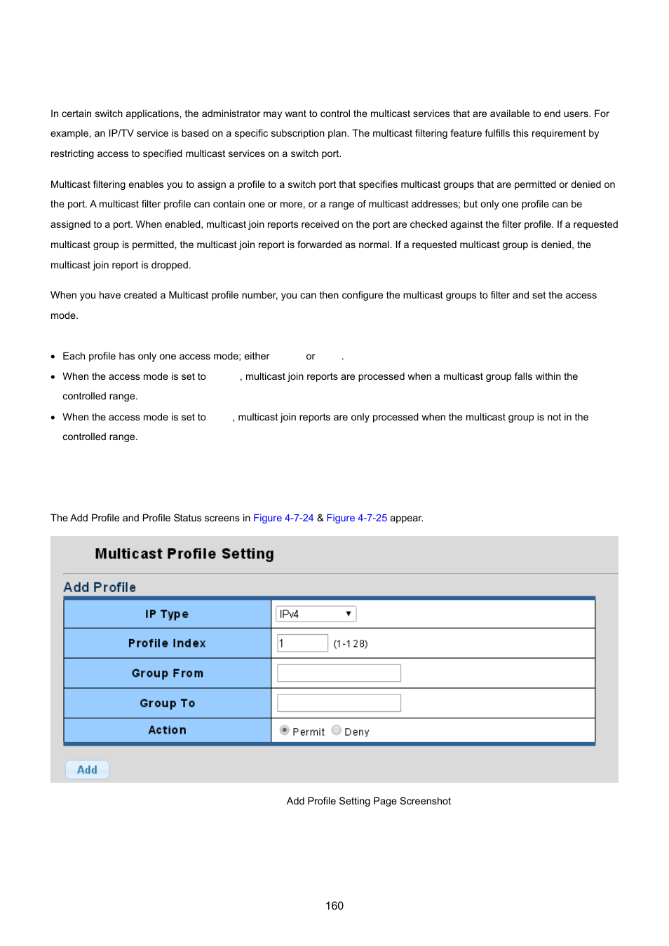 5 multicast filter, 1 multicast profile setting | PLANET GS-4210-24P2S User Manual | Page 160 / 346