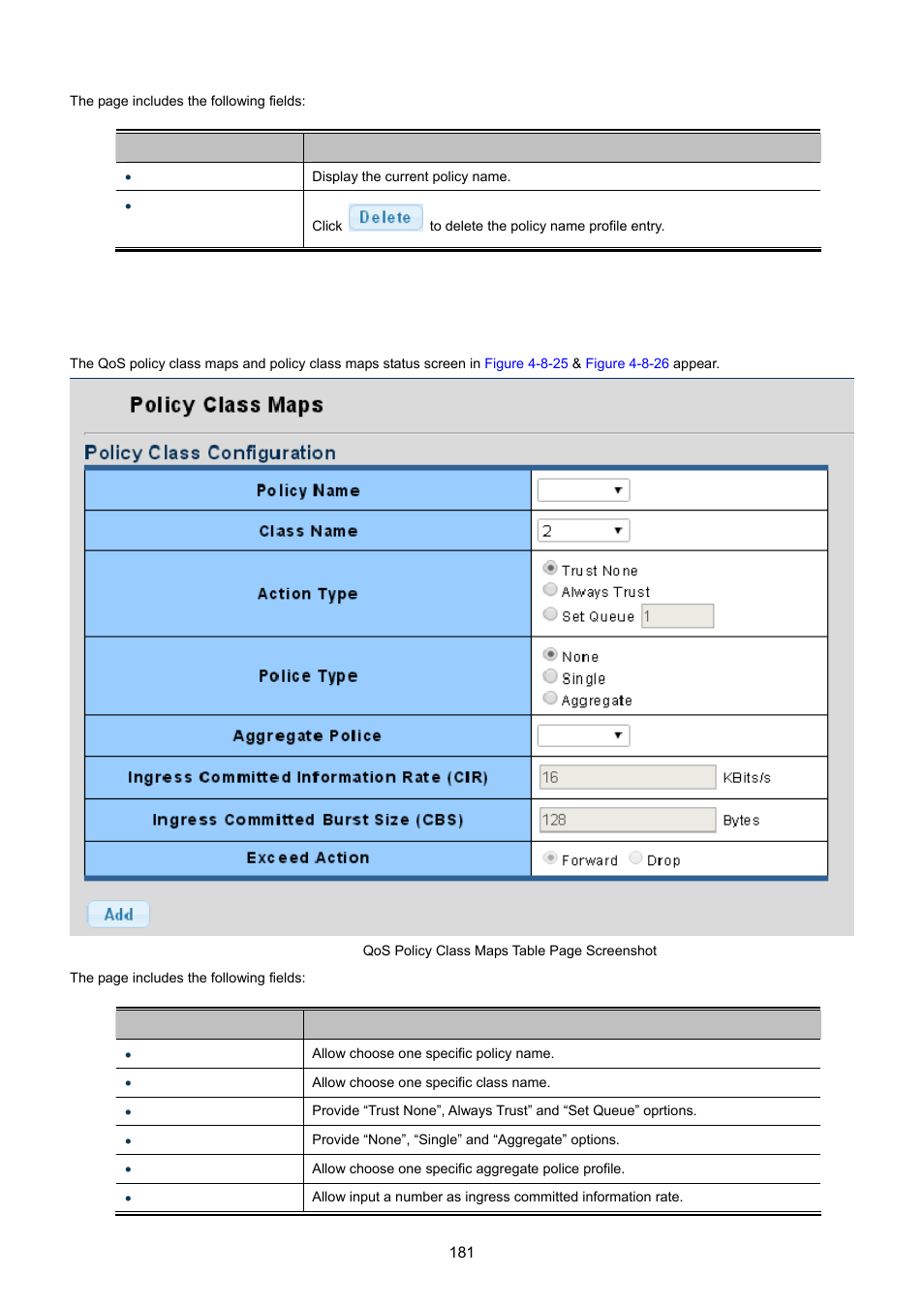 5 policy class maps | PLANET GS-4210-24P2S User Manual | Page 181 / 346