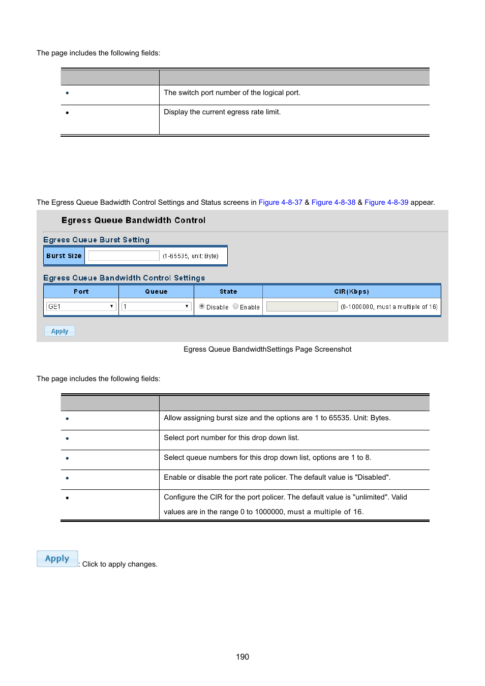 4 egress queue settings | PLANET GS-4210-24P2S User Manual | Page 190 / 346