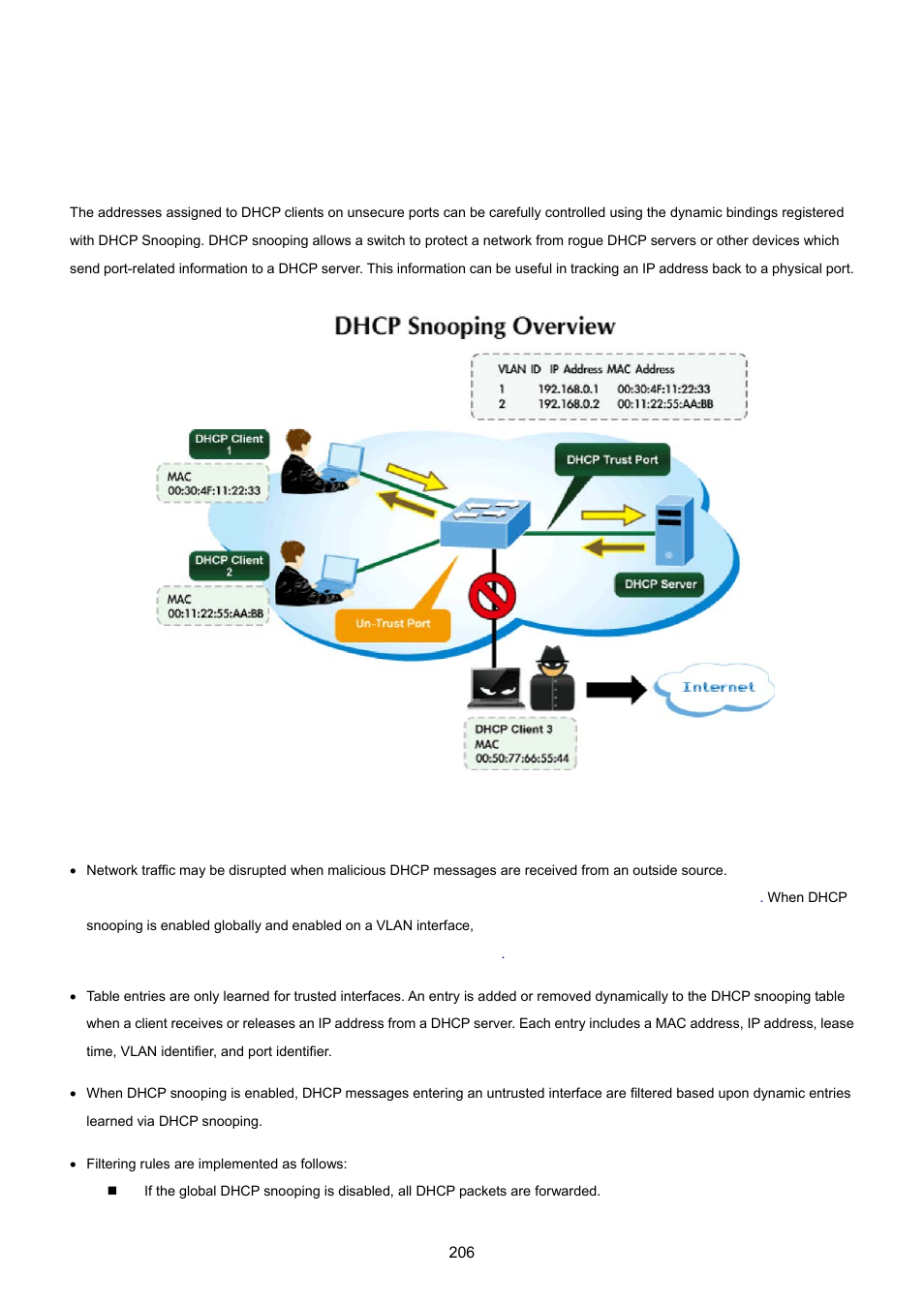 3 dhcp snooping, 1 dhcp snooping overview | PLANET GS-4210-24P2S User Manual | Page 206 / 346