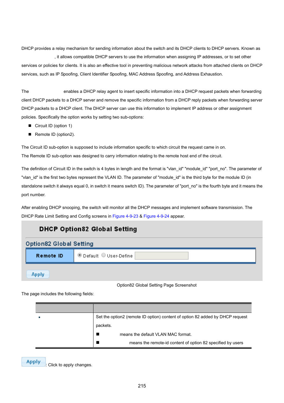 7 option82 global setting | PLANET GS-4210-24P2S User Manual | Page 215 / 346