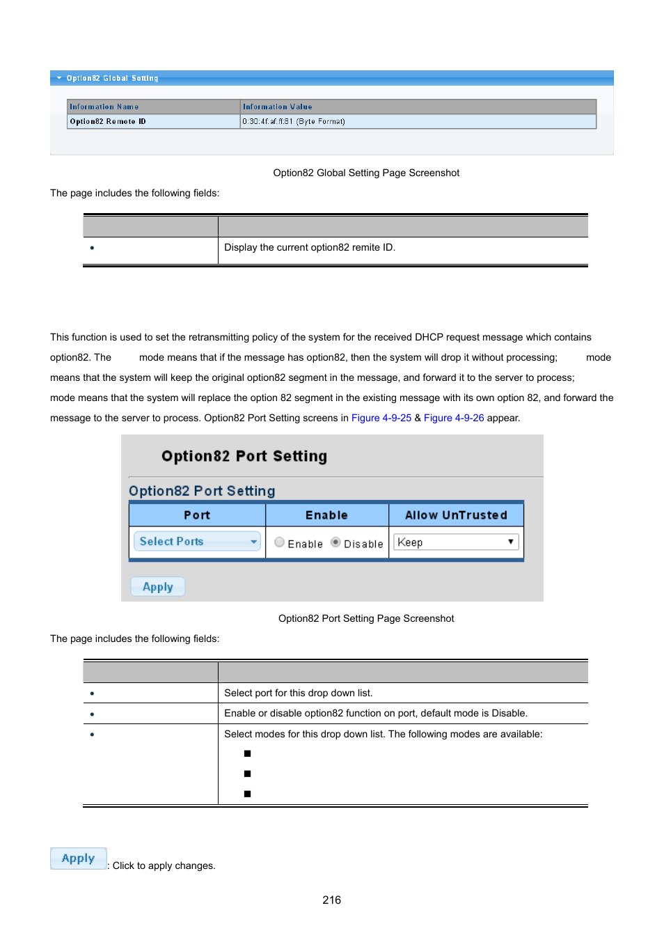 8 option82 port setting | PLANET GS-4210-24P2S User Manual | Page 216 / 346