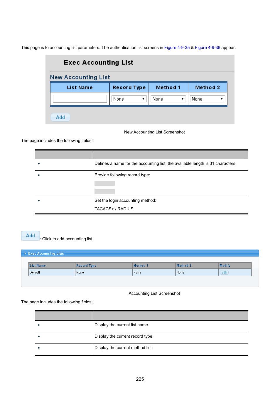 3 accounting list | PLANET GS-4210-24P2S User Manual | Page 225 / 346