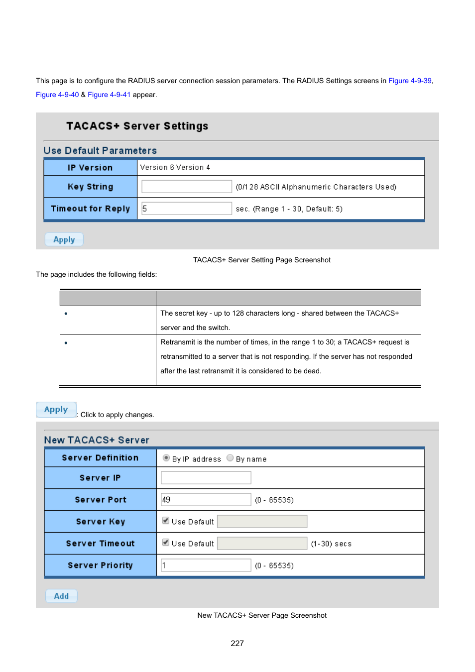 6 tacacs+ server | PLANET GS-4210-24P2S User Manual | Page 227 / 346