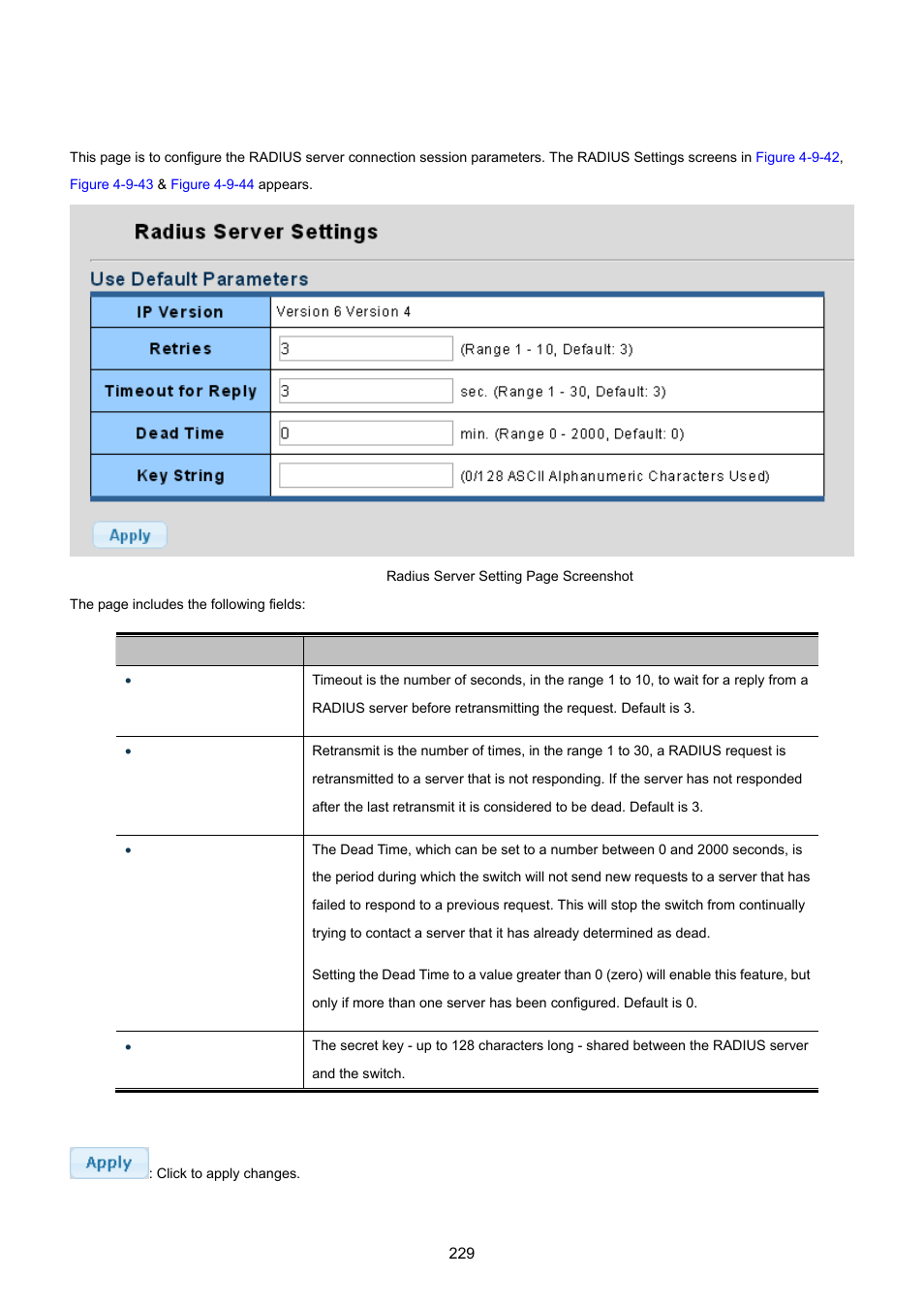 7 radius server | PLANET GS-4210-24P2S User Manual | Page 229 / 346