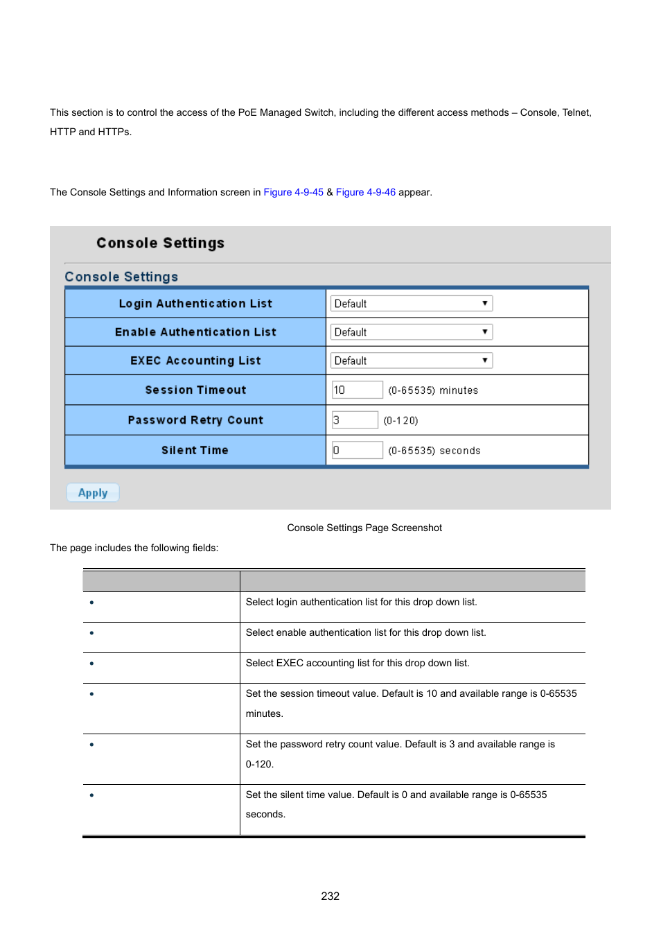 8 access, 1 console | PLANET GS-4210-24P2S User Manual | Page 232 / 346