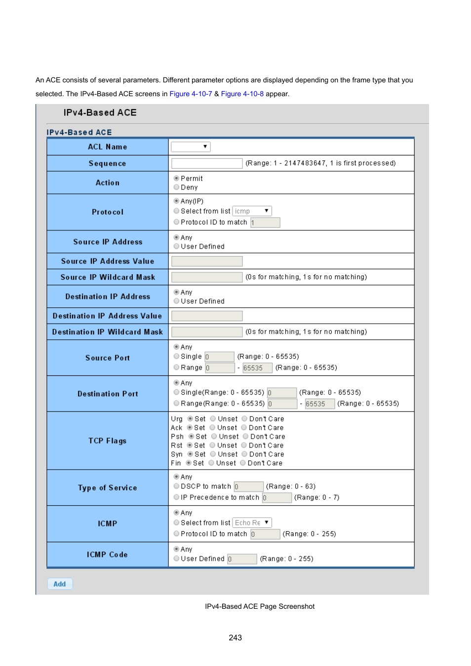 4 ipv4-based ace | PLANET GS-4210-24P2S User Manual | Page 243 / 346