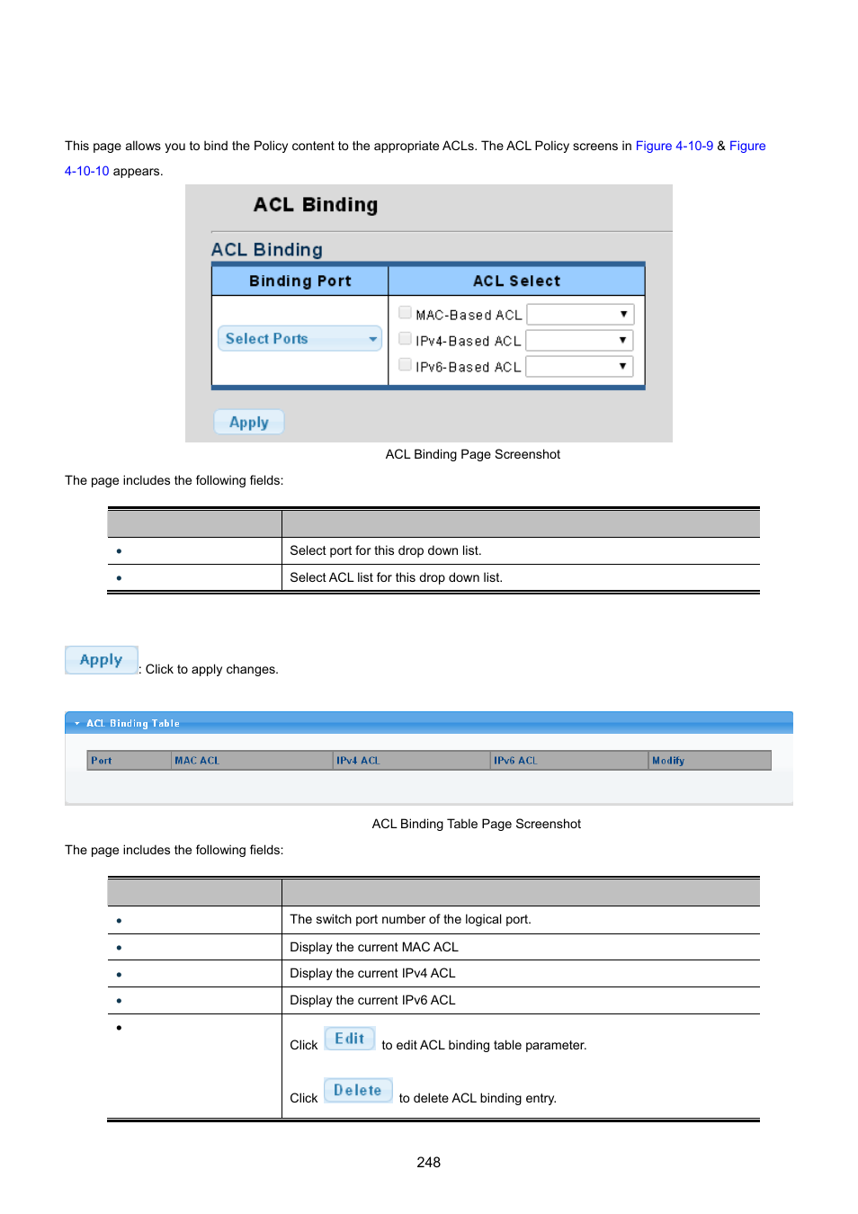 5 acl binding | PLANET GS-4210-24P2S User Manual | Page 248 / 346