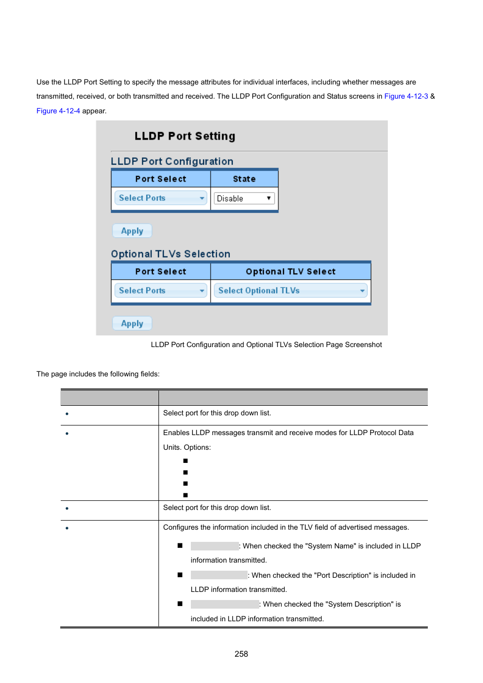 3 lldp port setting | PLANET GS-4210-24P2S User Manual | Page 258 / 346