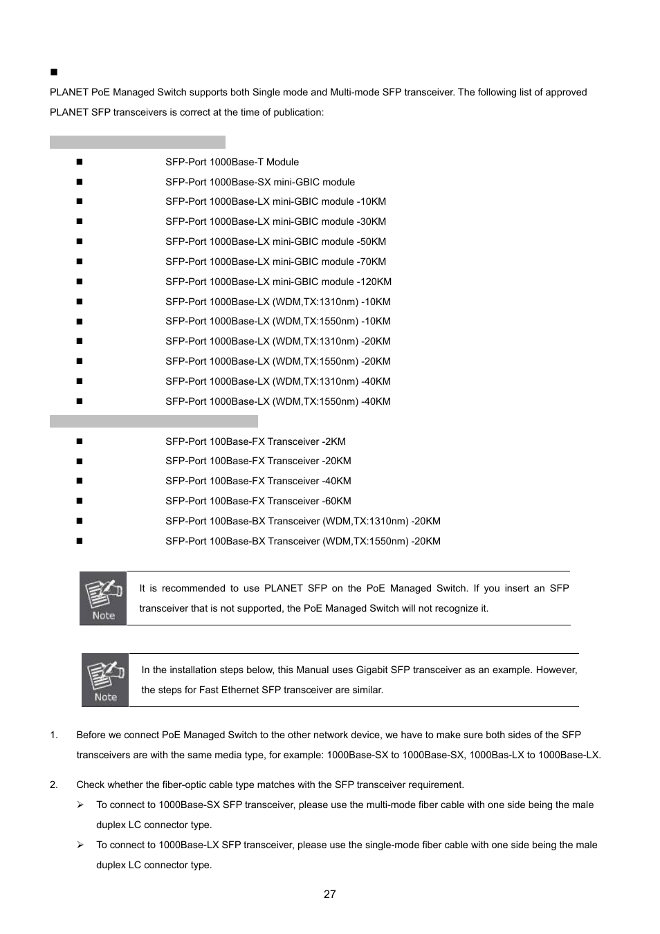 PLANET GS-4210-24P2S User Manual | Page 27 / 346