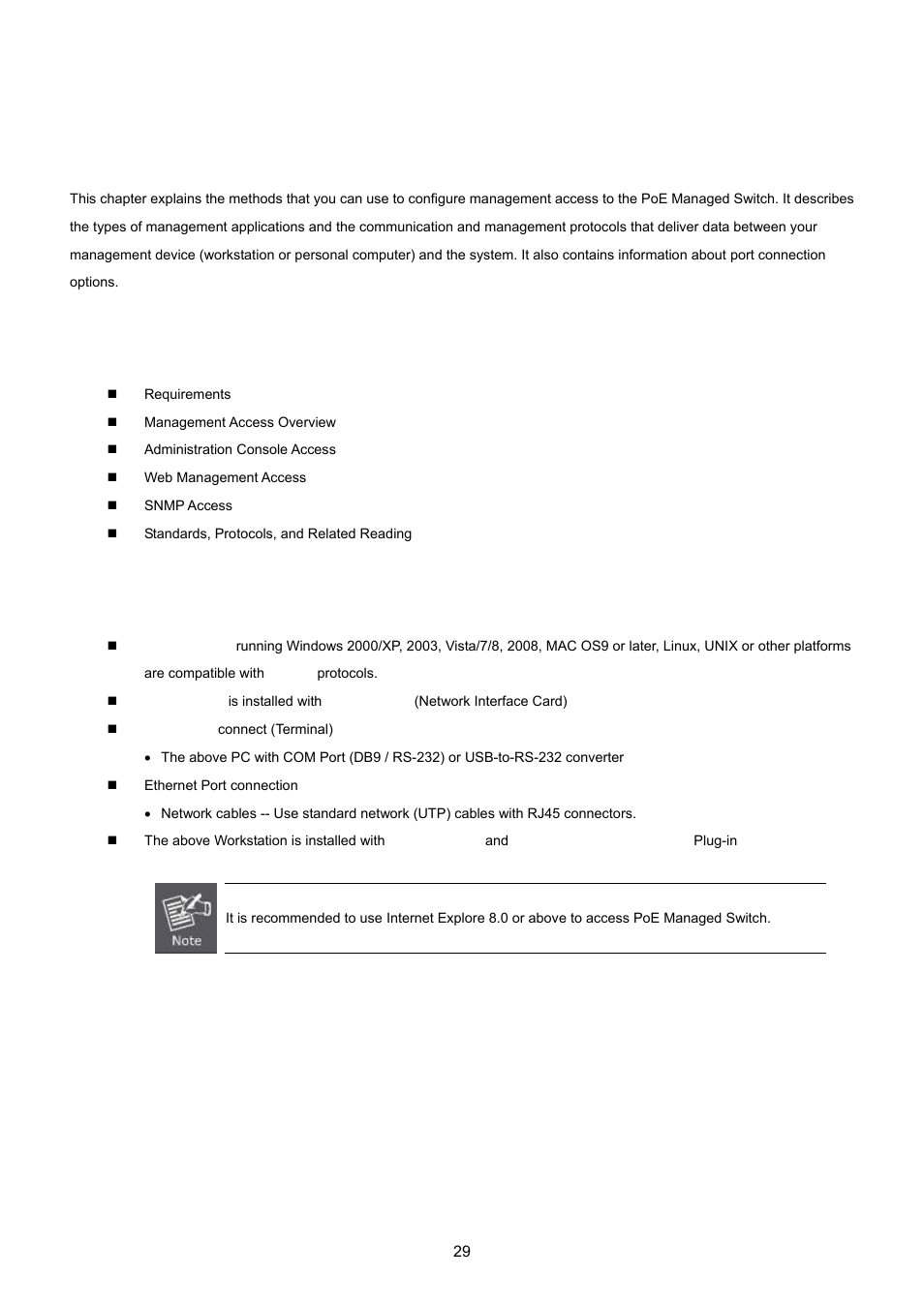 Switch management, 1 requirements | PLANET GS-4210-24P2S User Manual | Page 29 / 346