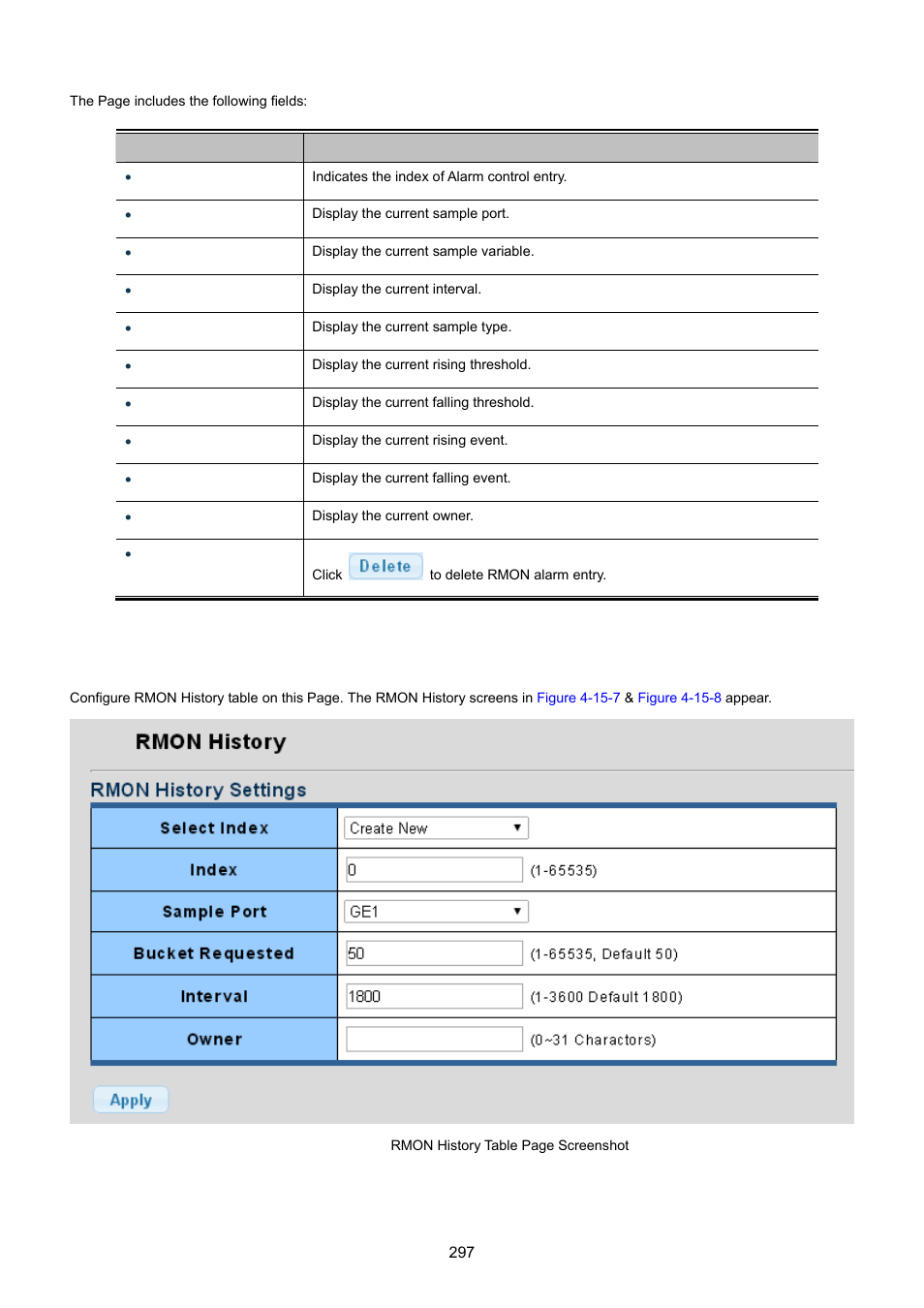 5 rmon history | PLANET GS-4210-24P2S User Manual | Page 297 / 346