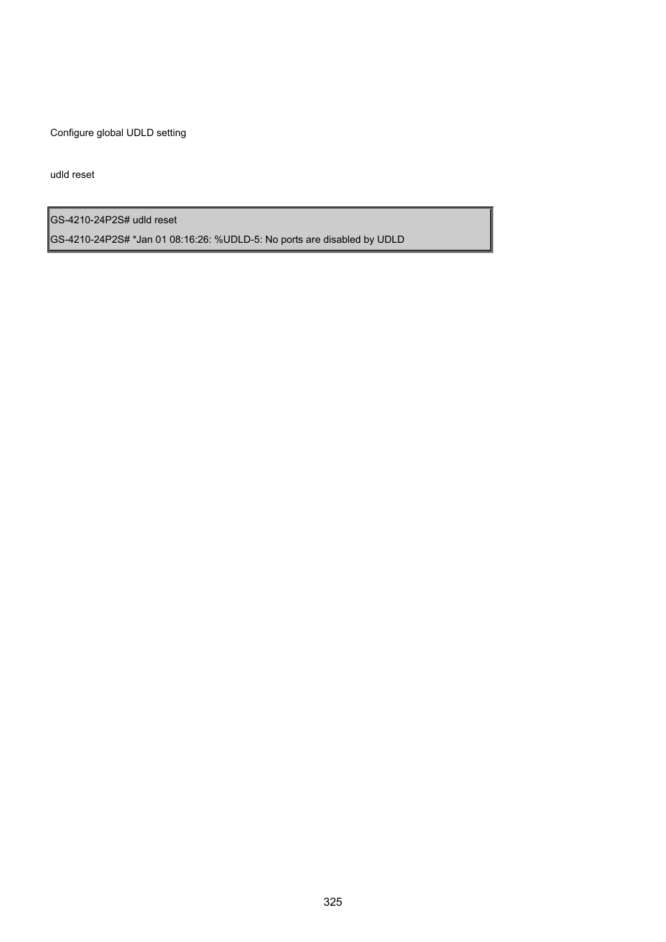 19 udld command | PLANET GS-4210-24P2S User Manual | Page 325 / 346